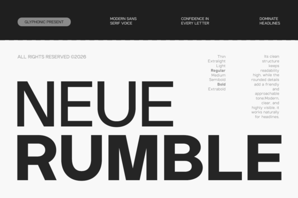 Neue Rumble: A Bold Sans Serif Font for Crafters and Product Designers