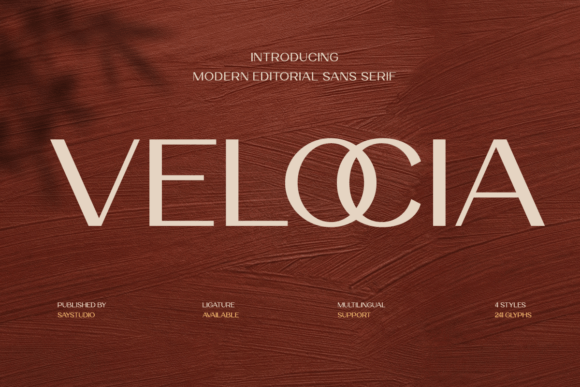 Velocia: A Modern Sans Serif Font for Elegant Editorial Design